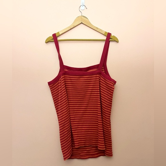 Old Navy Striped Magenta Orange Lightweight Ribbed Tank Top XXL - Picture 4 of 5